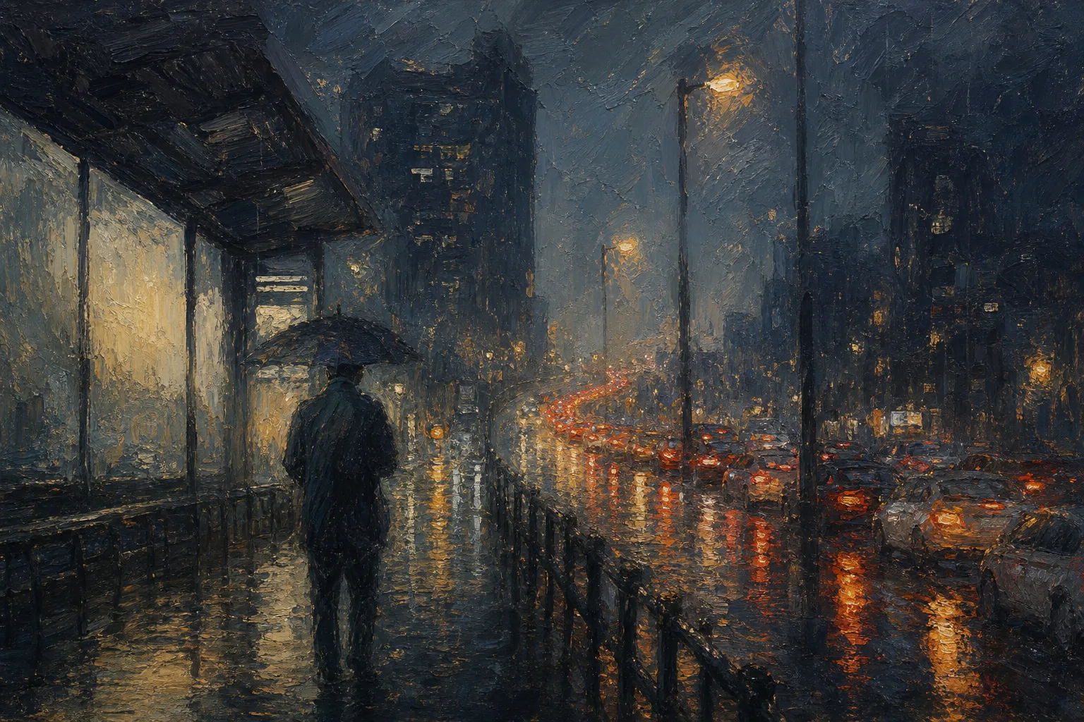 东四十条的夜 烟雨蒙蒙 插图