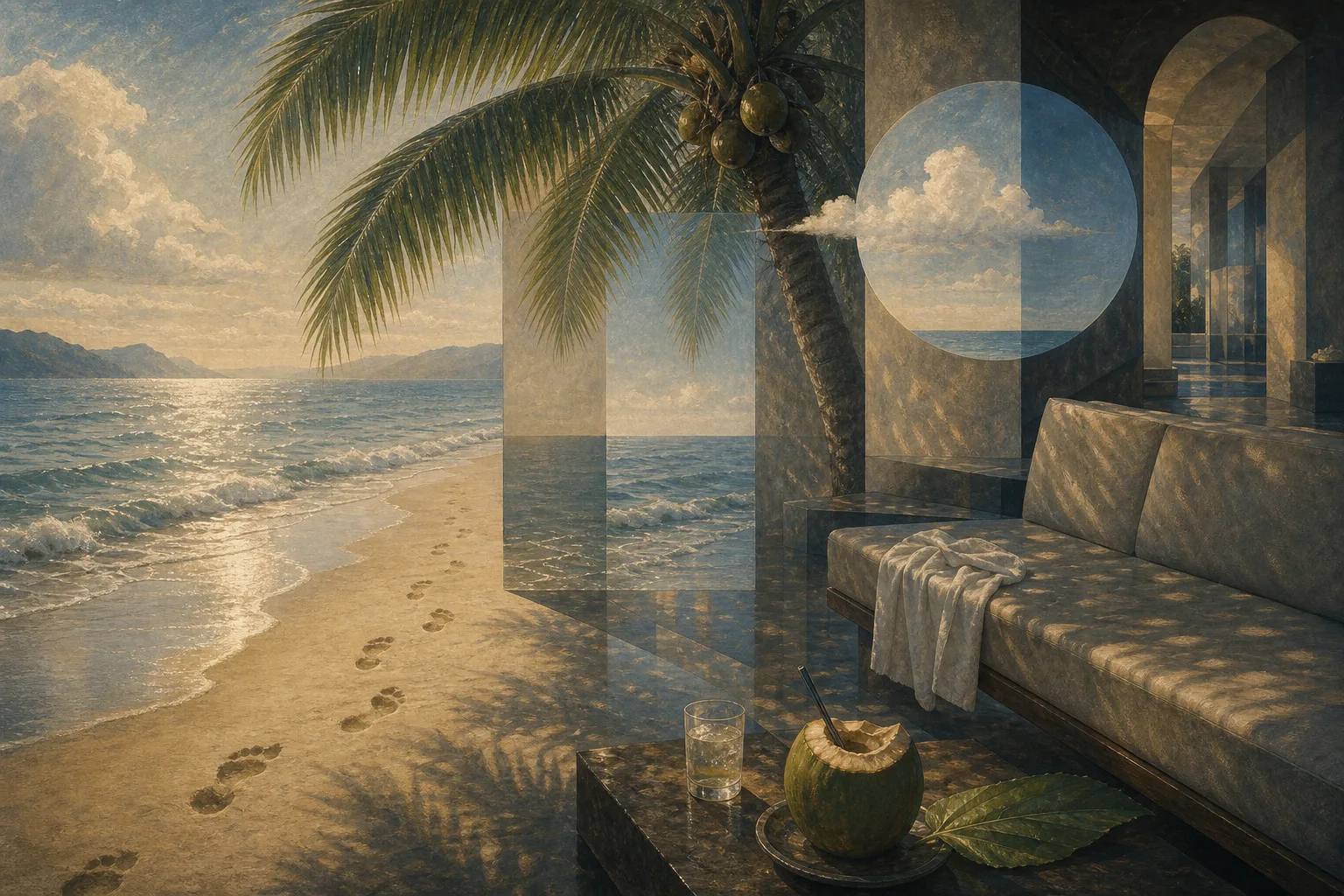 海边 插图